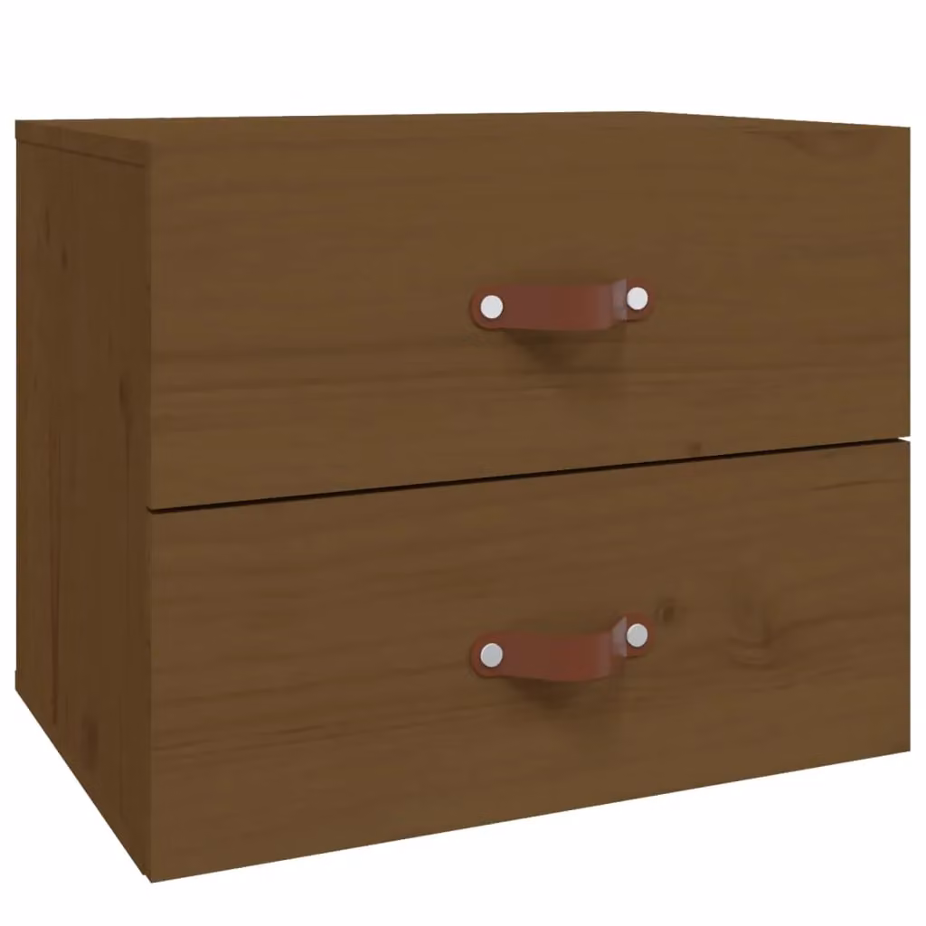 Berkfield Home Wall-mounted Bedside Cabinet in Honey Brown Rustic Pine, W: 50 cm, D: 36 cm, H: 40 cm – 2