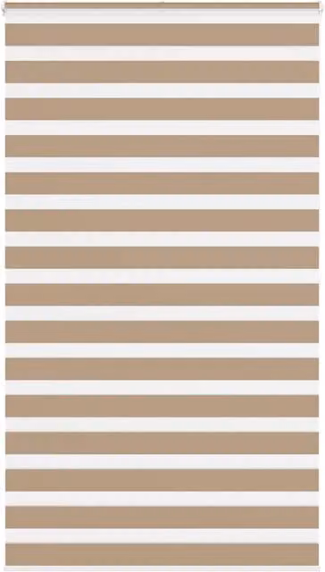 Berkfield Home Sand Brown Striped Polyester Zebra Blind W/H: 135 x 200 cm – 1
