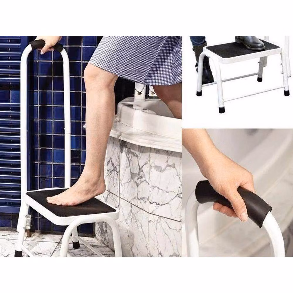 FLAVORA Non Slip Safety Step Stool in White with Rubber Feet – 2