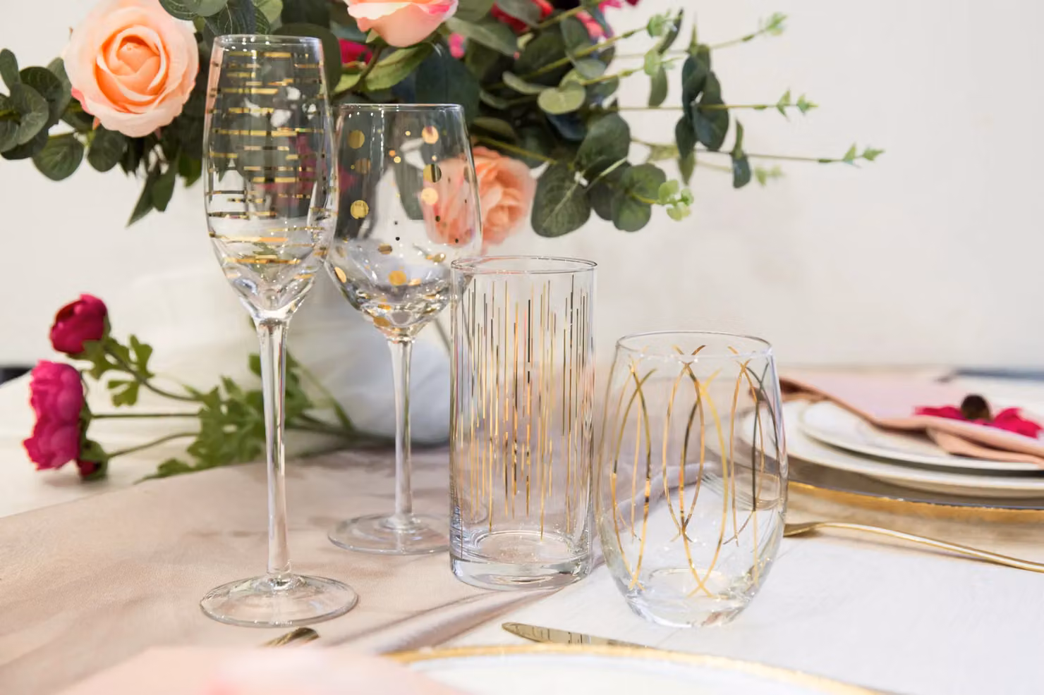 Mikasa Cheers Metallic Gold Wine Glasses Set of 4, 400ml, Clear – 2
