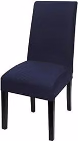 Neel Blue Universal Armless Dining Chair Protective Slipcover in Navy Blue Spandex Stretch