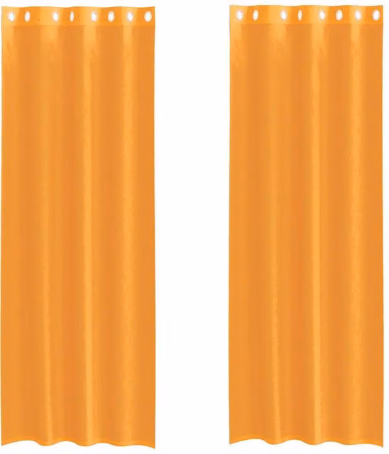 Berkfield Home Orange Voile Fabric Panel Curtains with Eyelets, 2 Pack, W: 140 cm, H: 260 cm