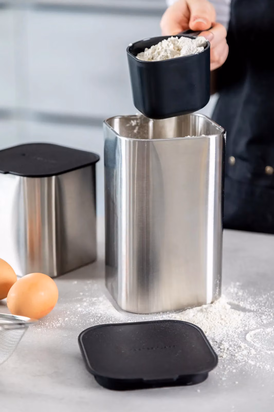 MasterClass Stainless Steel Antimicrobial Stackable Storage Container in Silver – 7