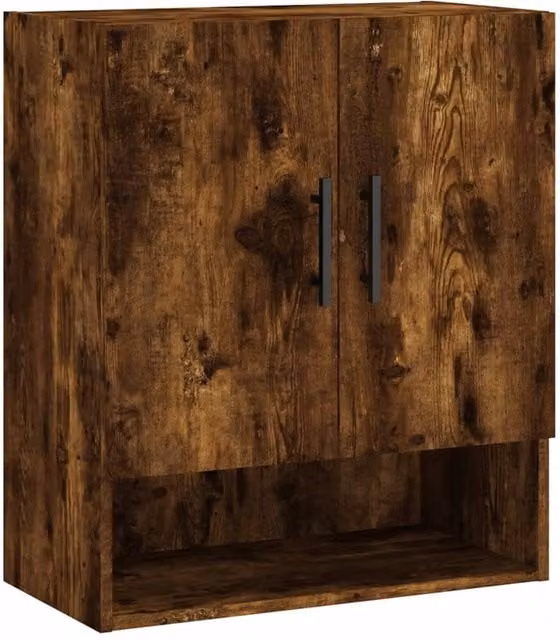 Berkfield Home Wall Mounted Smoked Oak Cabinet in Brown, W/D/H: 60 x 31 x 70 cm – 1