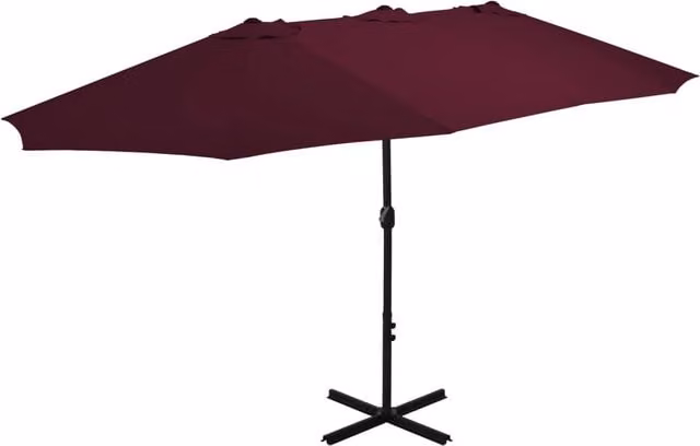 Berkfield Home Cantilever Outdoor Parasol with Aluminium Pole, Bordeaux Red, W: 460 cm, D: 270 cm – 1