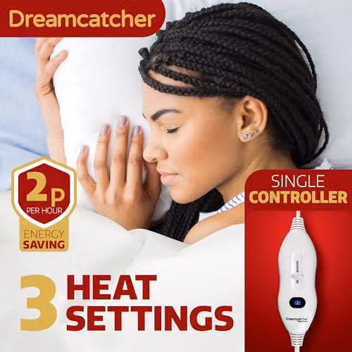 Dreamcatcher Sherpa Single Electric Blanket in White, W/D/H: 90 x 190 cm – 3