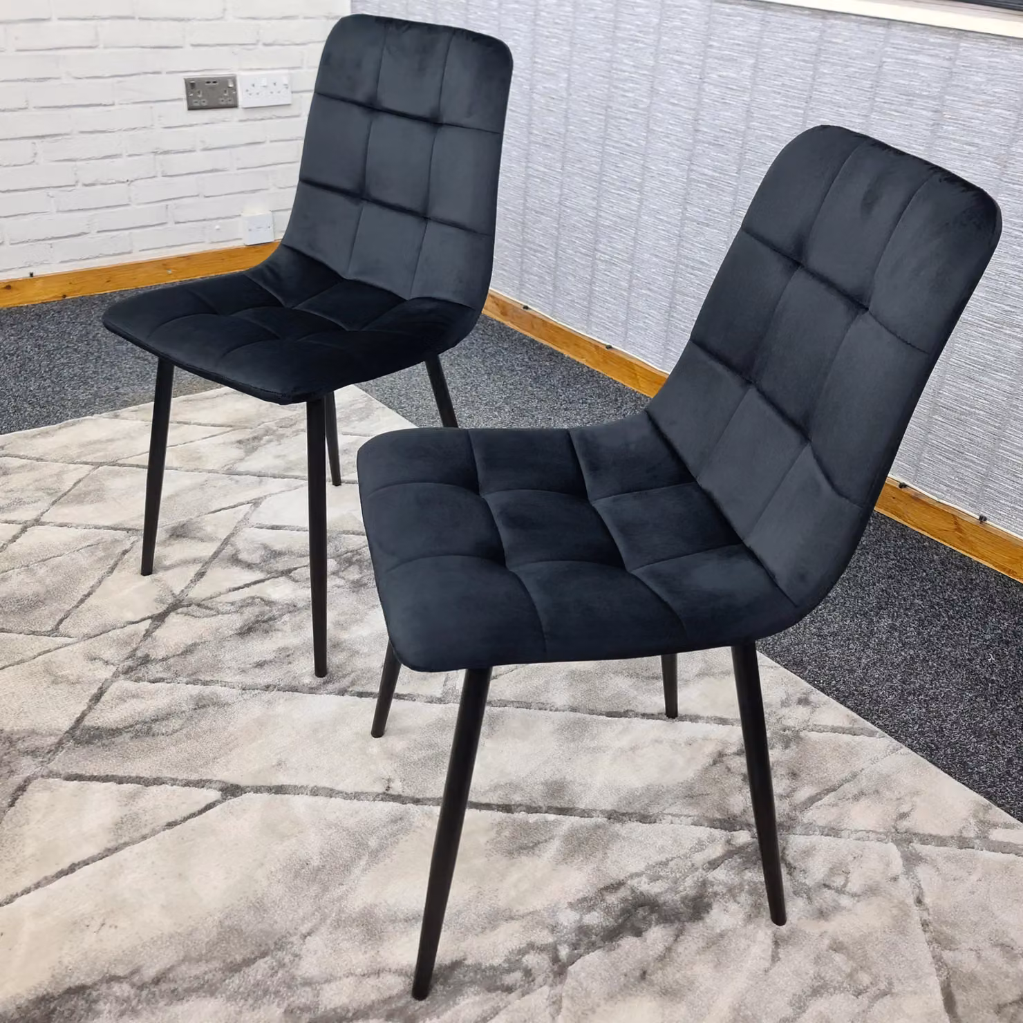 Kosy Koala Set of 2 Black Velvet Tufted Dining Chairs – 3