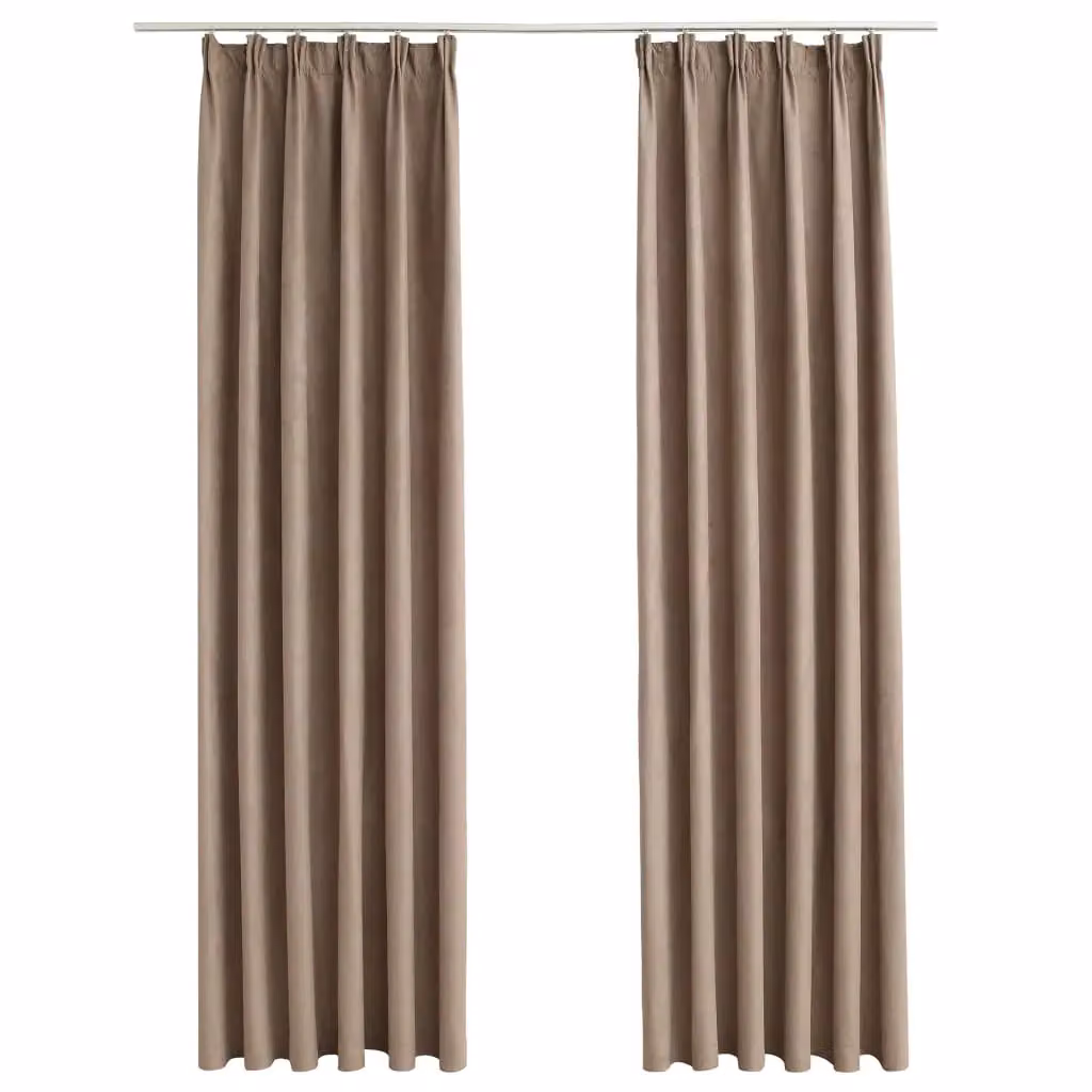 Berkfield Home Blackout Curtains with Hooks, 2 Pack, Beige, W: 140 cm, H: 245 cm – 2