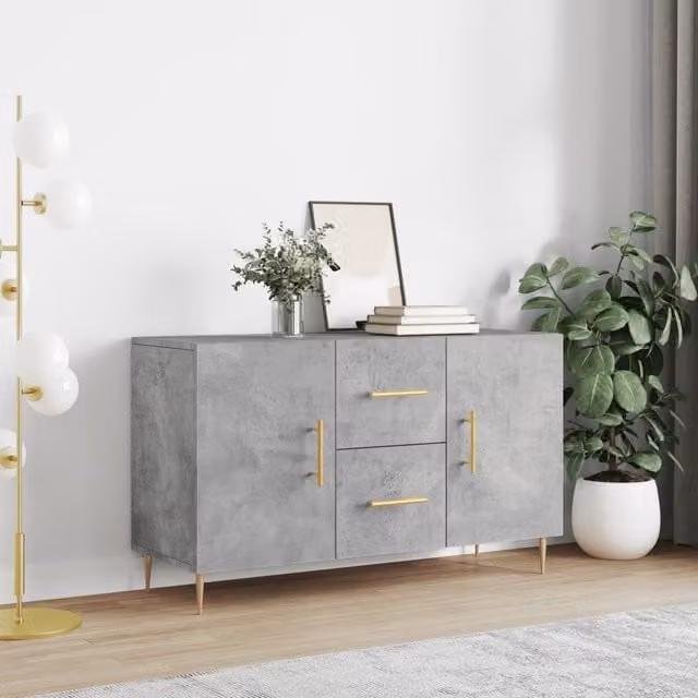 Berkfield Home Modern Sideboard in Concrete Grey, W/D/H: 100 x 36 x 60 cm – 1