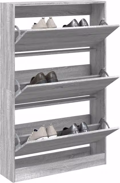 Berkfield Home Grey Sonoma Shoe Cabinet, W/D/H: 80 x 21 x 125.5 cm