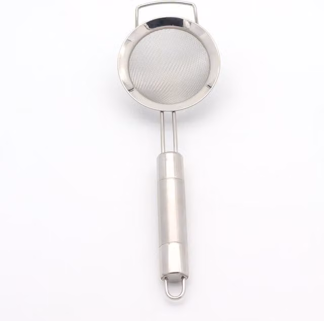 Buckingham Fine Mesh Stainless Steel Round Sieve with Cook's Handle, Silver, Diameter: 8 cm