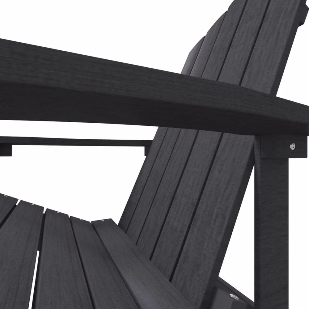 Berkfield Home Garden Adirondack Chair in Anthracite Black HDPE Composite – 6