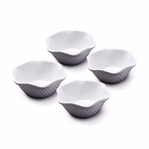 WM Bartleet & Sons Porcelain Dessert Bowl Set of 4, White, Diameter: 12 cm