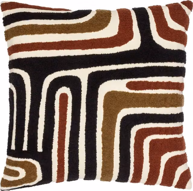Make It A Home Abbe Square Cotton Cushion in Red, Brown and Multicolour