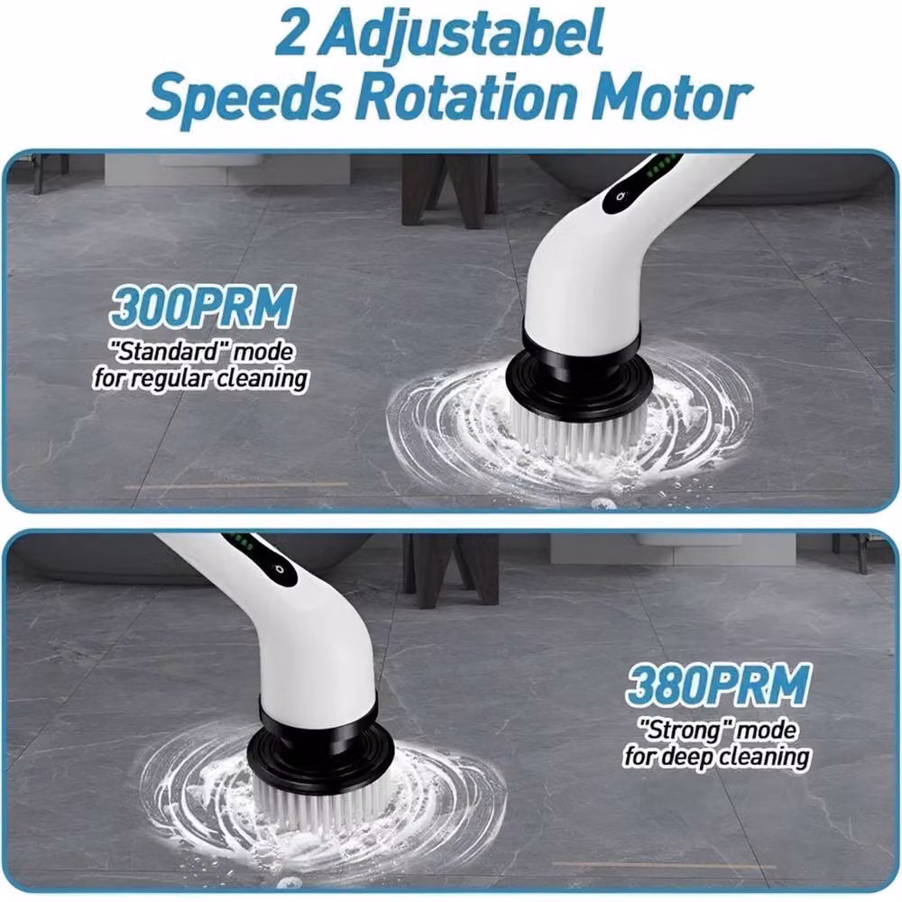 Nordara 9 in 1 Electric Spin Scrubber Cleaning Brush in White – 3
