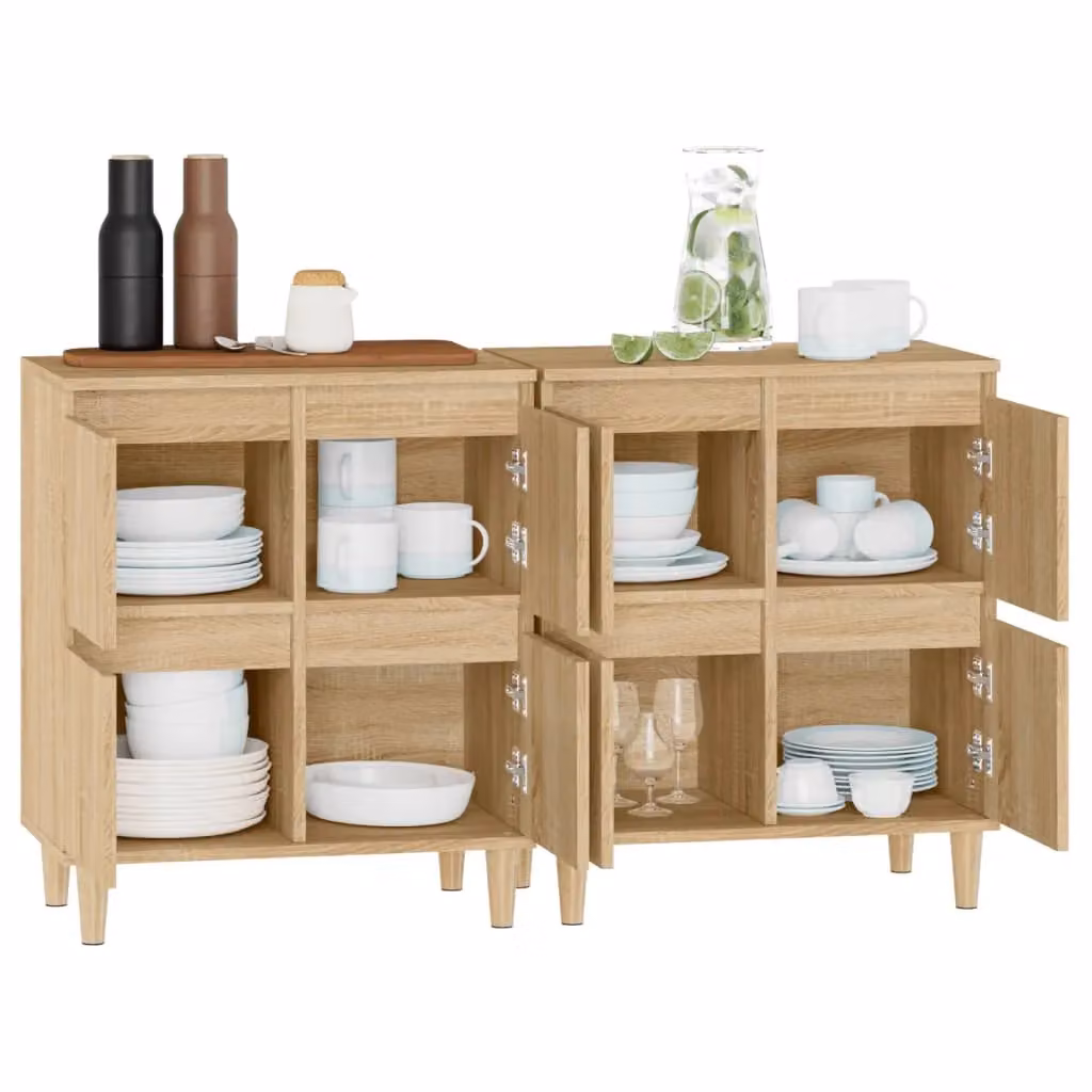 Berkfield Home Set of 2 Sonoma Oak Sideboards in Brown, W/D/H: 60 x 35 x 70 cm – 2