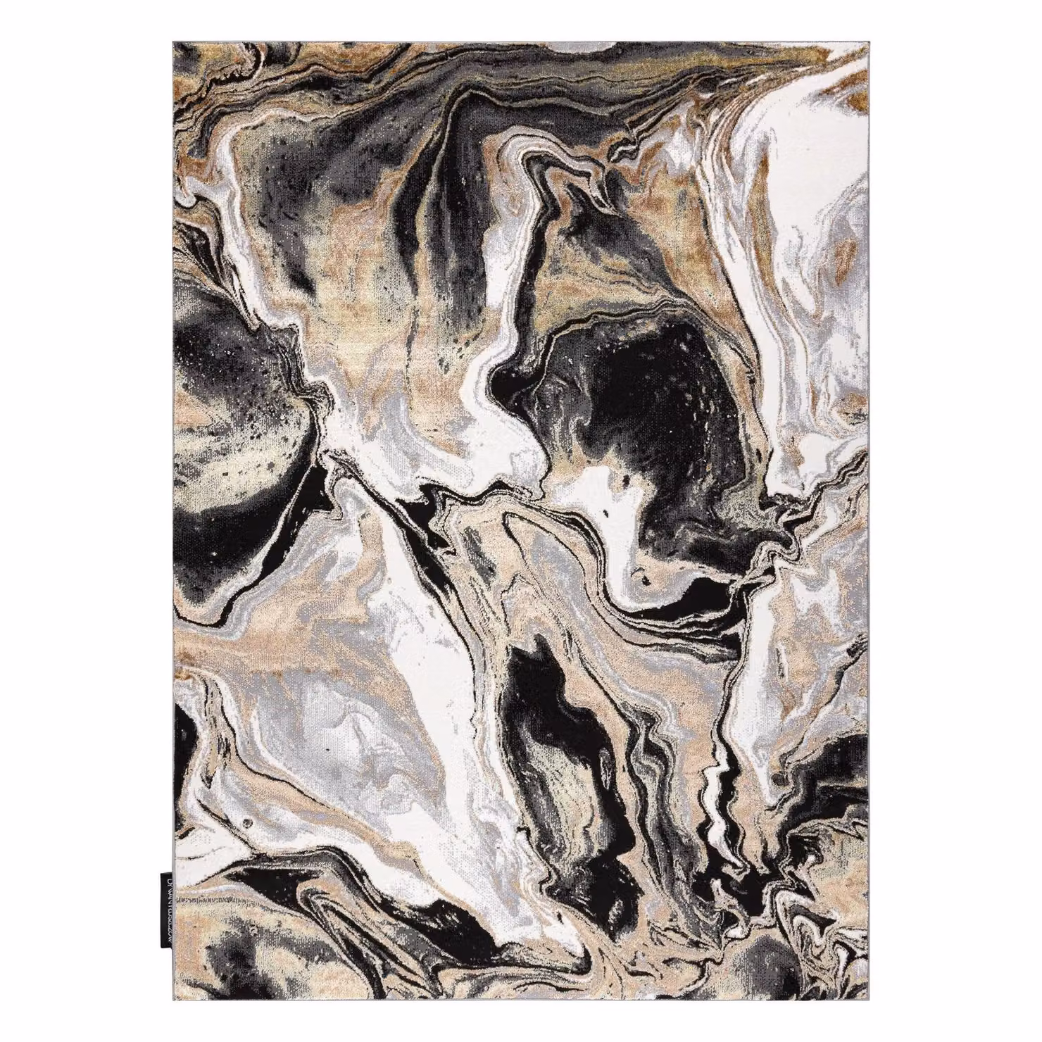 RugsX De Luxe Abstract Rectangular Rug in Yellow and Multicolour, W: 120 cm, L: 170 cm – 3