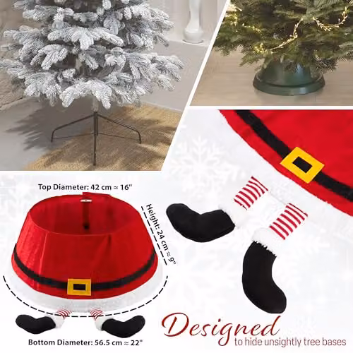 Deko Trends Christmas Tree Skirt in Red Santa and Multicolour – 3