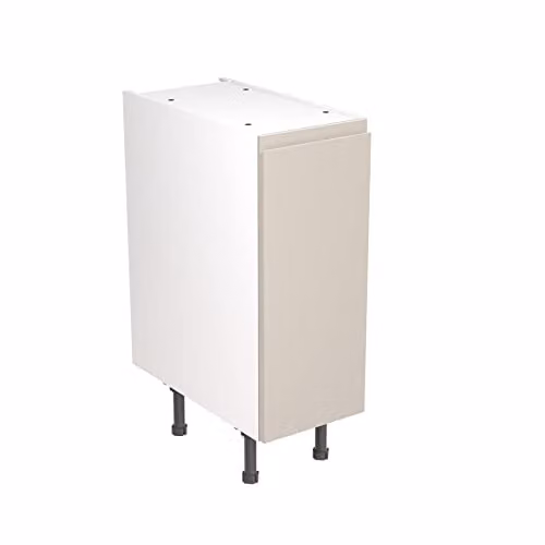 KITCHEN KIT Flatpack Base Cabinet with J-Pull Door in Light Grey Matt, W/D/H: 30.0 x 57.0 x 87.0 cm