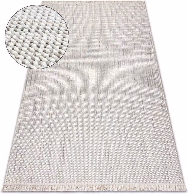 RugsX Nano Rug in White, W: 240 cm, D: 330 cm