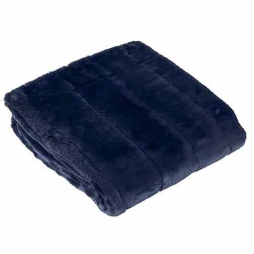 Paoletti Empress Faux Fur Throw in Blue, W: 130 cm, L: 180 cm