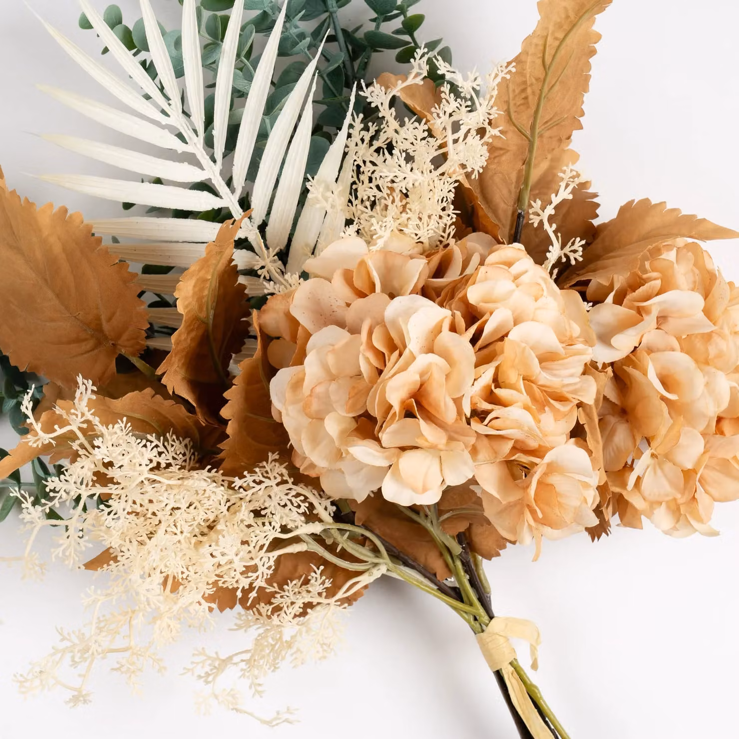 Scottish Everlastings Ltd Peach Dry Look Hydrangea and Eucalyptus Bouquet, 48 cm – 2