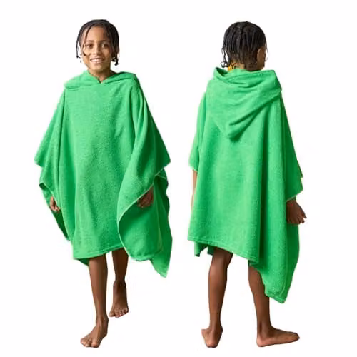 OHS Childrens Hooded Beach Poncho Towel, Green