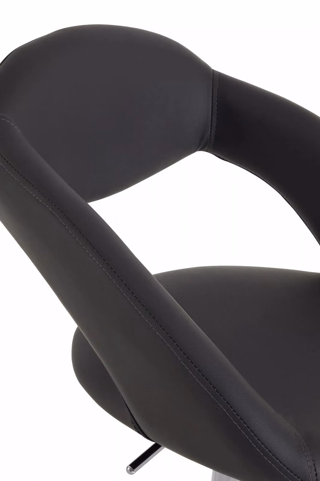 Interiors by Premier Grey and Silver Faux Leather Bar Chair with Armrests – 2