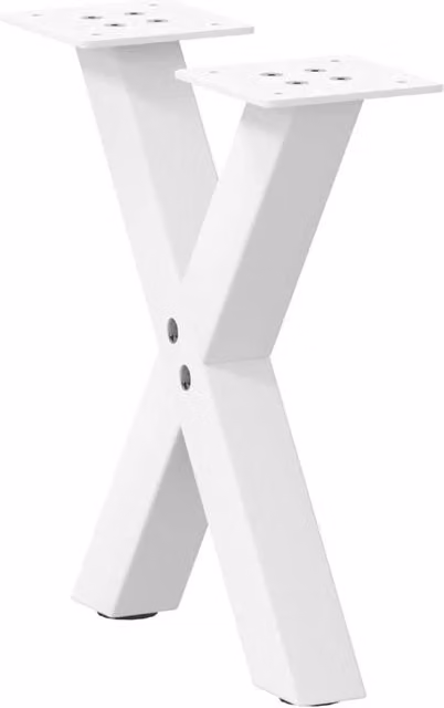 Berkfield Home X-Shaped Steel Coffee Table Legs, 2 Pieces, White, W: 40 cm, H: 30-31 cm