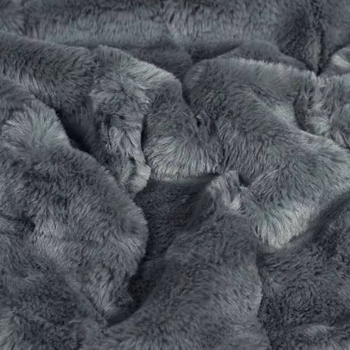 Paoletti Empress Faux Fur Throw in Grey, W/D/H: 140 x 200 cm – 3