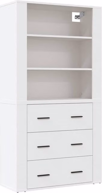 Berkfield Home White Wall Mounted Modern Highboard in Matt MDF