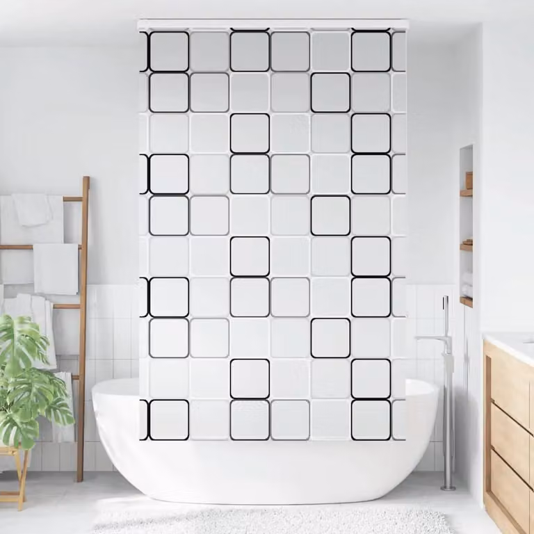 Berkfield Home Black Opaque Shower Roller Blind with Cassette, W: 120 cm, H: 240 cm
