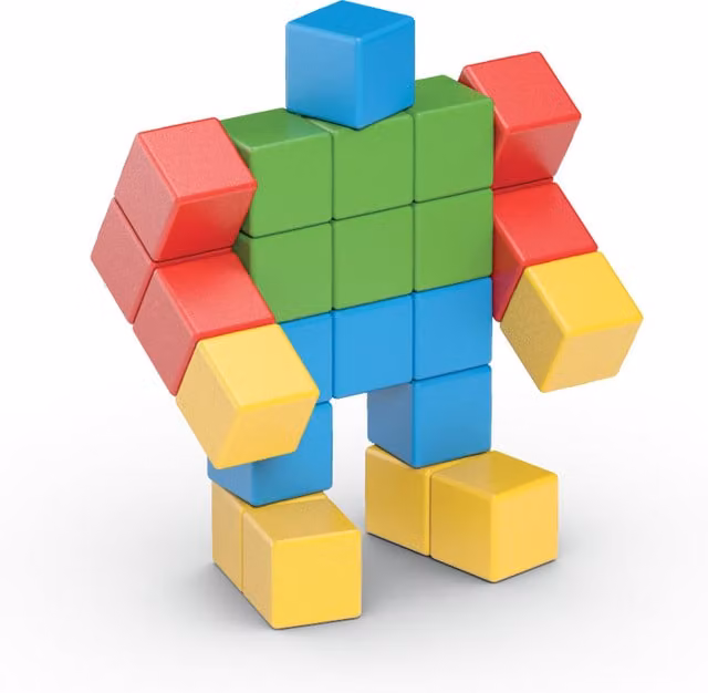 Geomag Magicube Red and Multicolour Recycled Plastic Magnetic Connecting Blocks with 24 Creative Shapes