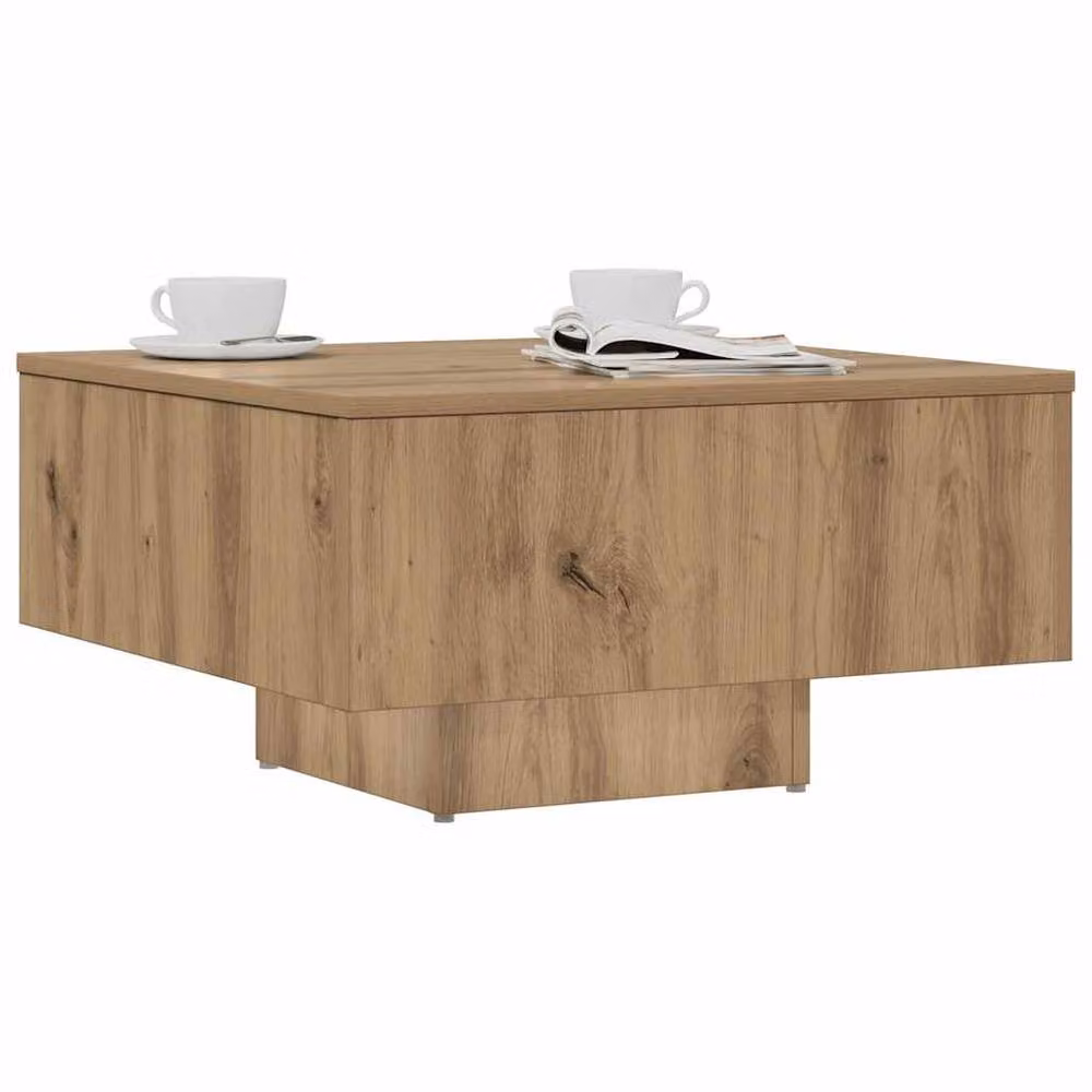Berkfield Home Artisan Oak Coffee Table in Brown, W/D/H: 60 x 60 x 31.5 cm – 2