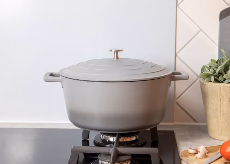 MasterClass 2pc Cast Aluminium Casserole Dish Set in Ombre Grey, 4L & 5L
