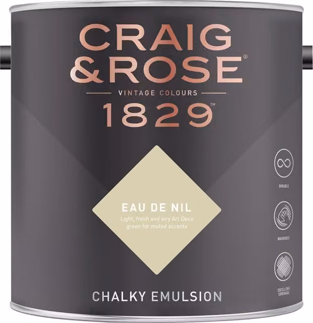 Craig and Rose Chalky Matt Emulsion in Eau De Nil Green Water Based Paint