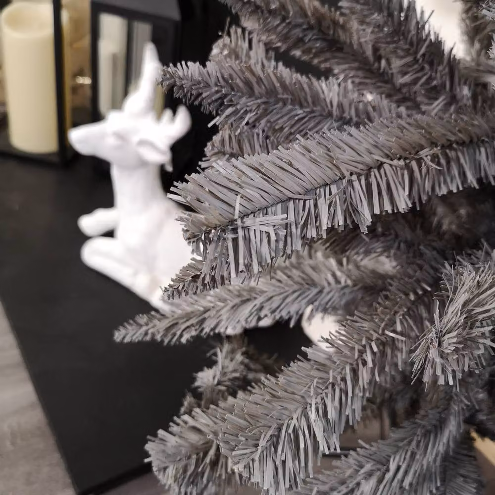 Samuel Alexander Grey Wrapped Pencil Pine Christmas Tree, Height: 244 cm – 3