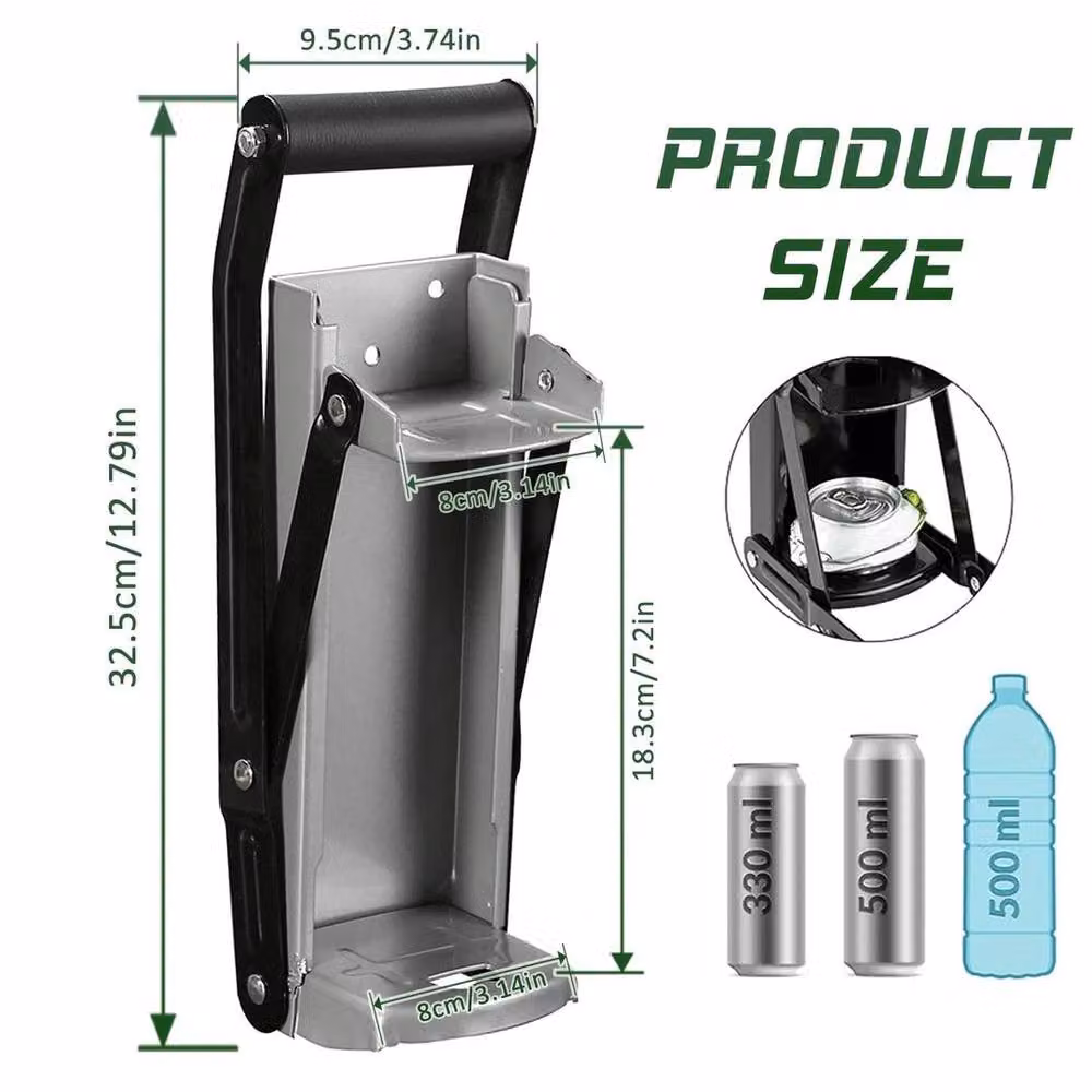 FLAVORA Wall Mounted Metal Can Crusher with Opener in Grey – 2