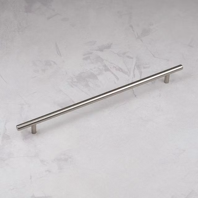 Handle & Home Brushed Nickel T-Bar Cupboard Handles in Grey, 39.2 cm