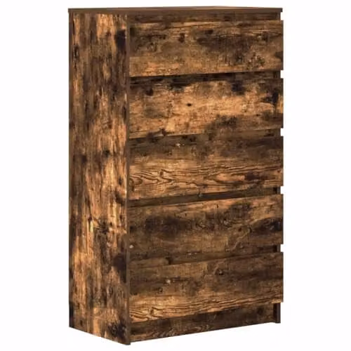 vidaXL Drawer Cabinet in Smoked Oak Brown, W/D/H: 60 x 36 x 103 cm – 1