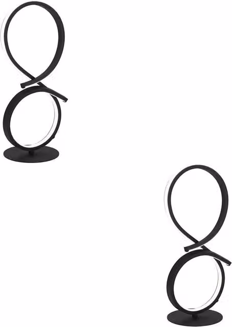 Loops 2 Pack Black Minimalist Metal Table Lamps with Warm White LED Bulbs