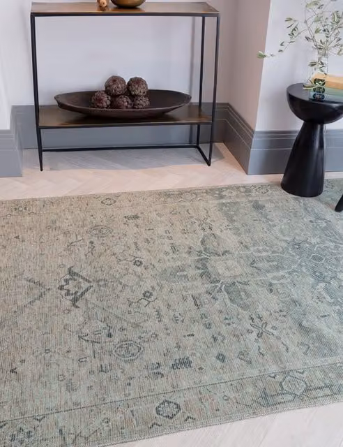 Asiatic Kaya Vida Vintage Style Green Flatweave Rectangular Rug