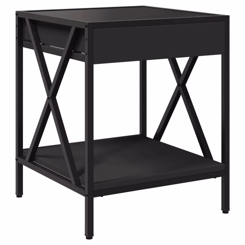 Berkfield Home Infinity LED Coffee Table in Black, W/D/H: 40 x 40 x 49 cm – 4