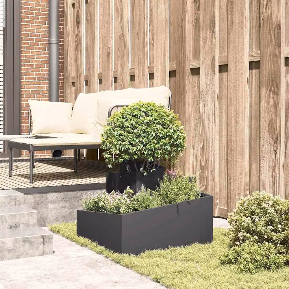 Berkfield Home Medium Plastic Planter Tub in Black – 4