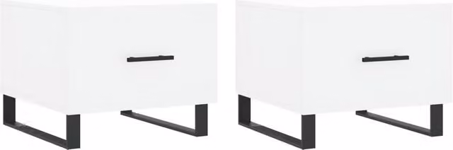 Berkfield Home Set of 2 White Modern Square Coffee Tables, W/D/H: 50 x 50 x 40 cm – 1