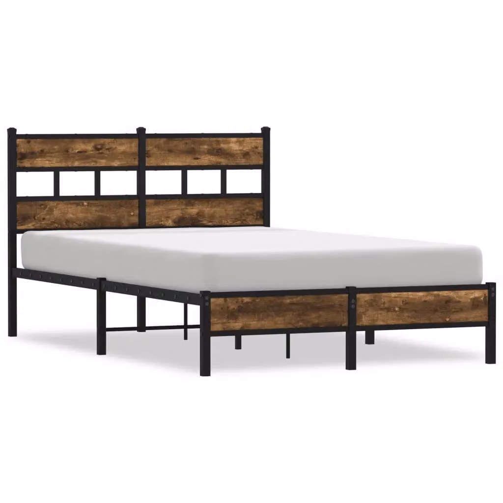 Berkfield Home Sonoma Oak Bed Frame with Headboard in Brown, W/D/H: 120 x 200 cm – 2