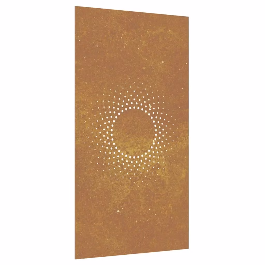 Berkfield Home Garden Brown Corten Steel Sun Design Wall Decoration, W: 105 cm, H: 55 cm – 2