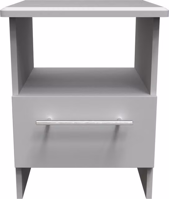 Sherwood Bottom Drawer Lamp Table in Grey Matt