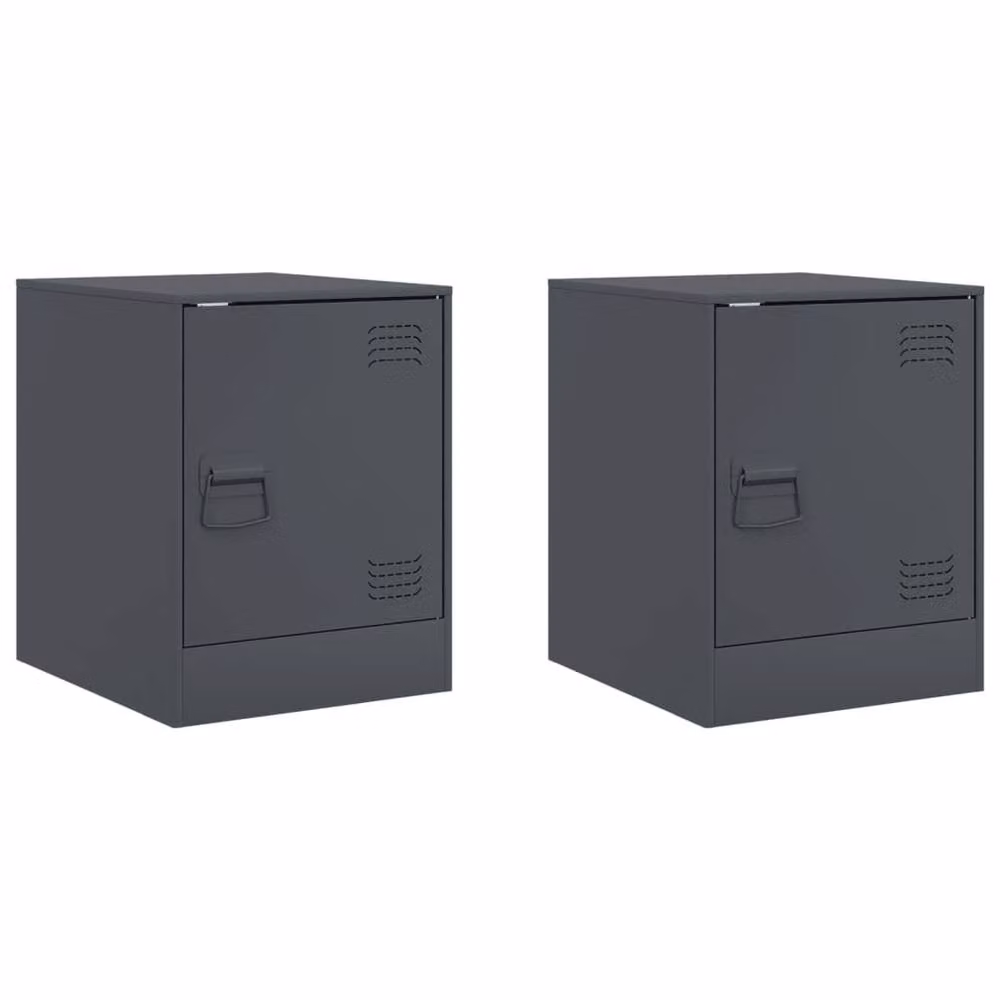 Berkfield Home Stylish Bedside Cabinets, Set of 2, Anthracite, W/D/H: 34.5 x 39 x 44 cm – 2