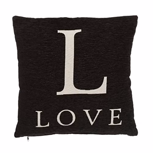 Orsina Love Words Black Chenille Square Cushion – 2